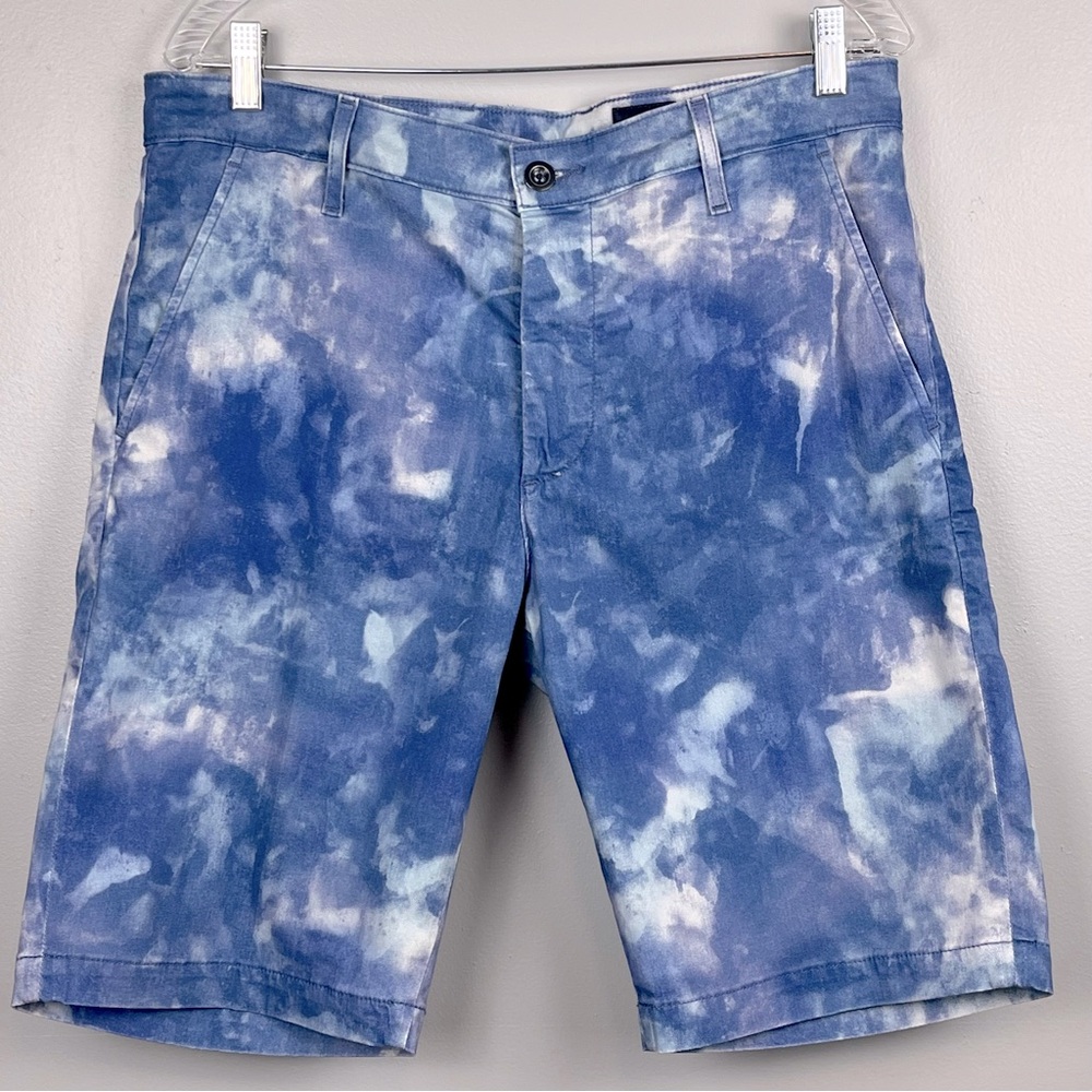Adriano Goldschmied The Griffin Geo Print Flat Front Shorts 34, Abstract Tie Dye